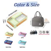 1pc Adult Bento Box, Leak-Proof Lunch Box With Fork And Spoon Utensils, Compartment Bento Box, Microwave , Suitable For Students Back To School, Office Workers, Outdoor Camping Enthusiasts, Kitchen Supplies, Kitchen Accessories (Pink) - Multicolor - View 11
