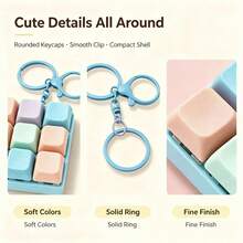 Clicky, Creamy Texture And Quiet Keyboard-Style Stress Relief Toy With Keychain Design, Perfect Gift For Adults Seeking To Improve Focus And Relieve Work Anxiety - Multicolor - View 2