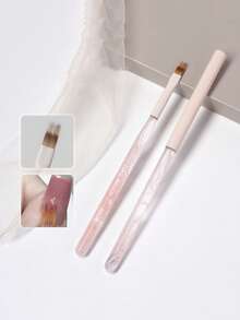 1pc Pink Mist Nail Art Brush With Cap, Large Square Flat Daisy Brush, Versatile Sweeping Brush, Triangle Brush, Nail Art Tool - Multicolor - View 16