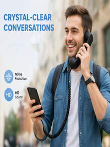 سماعة هاتف ريترو، سماعة هاتف ريترو جديدة بنمط Type-C، سماعة هاتف ريترو بنمط Type-C للخطوط الأرضية للهواتف المحمولة والمؤتمرات المرئية والمكالمات والاجتماعات - مشاهدة 4