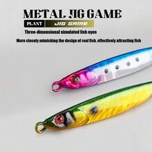 1PC 10‑30g Long‑Distance Casting Metal Jig Lures Rotatable Single Hook Spinner Blade High Gloss Hard Bait Saltwater Freshwater Inshore Offshore Shore Boat Fishing For Bass Mackerel Trout Salmon Predatory Game Fish - Multicolor - View 6