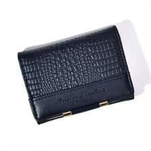 Textured Trifold Small Wallet Multi CardSlots Purse With Photo Window - Multicolor - View 8