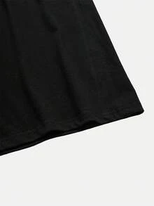 Women's Clothing, Soft Round Neck Short-Sleeved T-Shirt With Graphic Print For Spring And Summer - Black - View 5