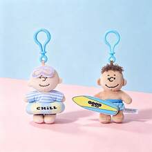 Miniso 1個 Franklin/Charlie Brown 海洋主題系列毛絨吊飾，柔軟材質，適合裝飾背包與鑰匙圈 - 彩色 - 查看 8