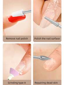 1 Set Rechargeable Nail Drill, Includes 11 Grinding Heads, Electric Nail Pen With Display Screen, Type-C Interface, 300mAh Battery Capacity, 5-Speed Variable, Suitable For Removing Dead Skin, Calluses, Nail Trimming, Nail Removal, Nail Polishing - Multicolor - View 4