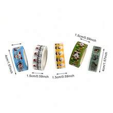 5 Rolls, New Christmas Vintage Washi Tape, Santa Claus Washi Tape, Masking Decorative Party Gift Wrapping Tape, For Scrapbooking, Journaling, DIY Crafts, Gift Wrapping - Multicolor - View 5