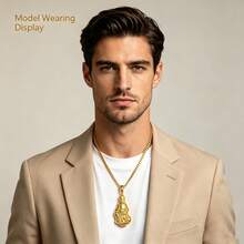 1pc Stainless Steel Solid Cast Buddha Pendant With Box Chain, Gold/Silver Dual Color Optional, Unisex, Streetwear, Business Commute, Daily Wear, Holiday Gift - PB029 Pendant Necklace - View 3