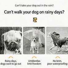 Waterproof Dog Raincoat Set, Including 1 Raincoat And Waterproof Drawstring, Available In Multiple Colors, Windproof And Waterproof, Fully Covered Design, Special Reflective Strip Double-Sided Design, Suitable For Dogs Of All Sizes - Pink - View 11