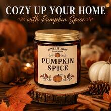 Cozy Autumn Pumpkin Spice Amber Jar Scented Candle, Vintage Home Decor, Suitable For Harvest Season And Holiday Scenes, Warm Pumpkin Spice Scented Glass Candle, Long-Lasting Fragrance, Perfect Gift For Autumn Thanksgiving Lovers, Handmade Pumpkin Spice Candle, Thoughtful Gift For Housewarming, Thanksgiving, Autumn Party - one-size - View 3