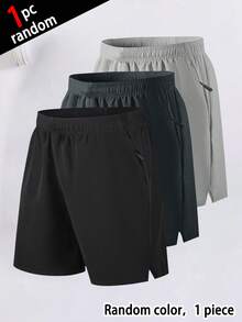[1pc Random]1pc Tween Boy Casual Workout Outdoor Shorts Spring Summer - Black - View 8