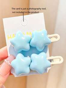 6/4/2pcs Fluffy Star-Shaped Bangs Clip & Side Hair Clip Set, Cute Sweet Girl Style, Suitable For Daily Hairstyles, Makeup, Commuting, Vacation, School, Party, Holiday, Gift, Travel, Birthday - Multicolor - View 3