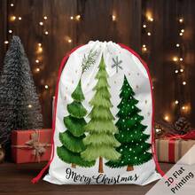 2pcs Christmas Theme Oversized Gift Bags, Christmas Tree & Snowflake Pattern Print, Can Be Used As Christmas Gift Bags, Decorative Props, Yard Storage Bags, Create Christmas Atmosphere, Perfect For Holiday Gift Bags, Wedding Packaging, Birthday Party Gift Bags, Etc. - Multicolor - View 9