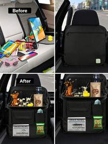 1pc Modern Minimalist Oxford Fabric Rectangular Hanging Car Organizer Bag, With Mesh Pockets And Adjustable Shoulder Strap Decoration, Multi-Compartment Storage And Back Seat Organizer Function, Suitable For Family Car - Multicolor - View 9