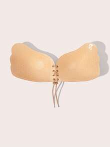 Lignisse Lace Up Sticky Bra With Storage Board Push Up Strapless Backless Self-Adhesive Seamless Gathering Lift Bra A-F Cup Women Intimates Accessories - Multicolor - View 8