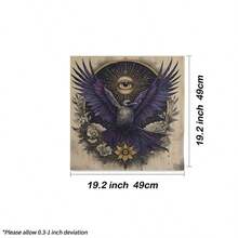 1pc Raven All‑Seeing Eye Tarot Cloth, Vintage Gothic Floral Altar Tablecloth, Mystic Crow Divination Mat, Witchy Occult Spiritual Home Decor Tapestry - Multicolor - View 6