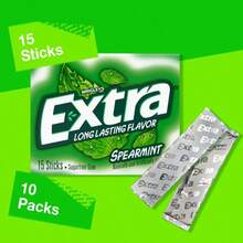 Bloom Nutrition Extra Spearmint Sugar Free Chewing Gum Bulk Pack, 15 Pieces, 10 Packs - Chewing Gum - View 4