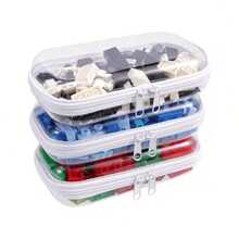 3pcs Transparent Zipper Storage Boxes With Lids, Clear Organizer Boxes, Durable Travel And Electronic Device Storage, Durable Plastic Organizer Boxes, Suitable For Craft Materials, Hair Ties, Hair Accessories, Jewelry Organization And Storage, For Home Decor, Craft Room, Office - White - View 9