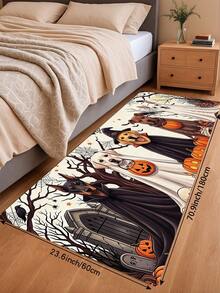 1/2pcs Halloween Doormat, Pumpkin Pattern, Autumn Vintage Diatomaceous Earth Mat, Super Absorbent, Non-Slip, Perfect For Bathroom, Kitchen And Dining Room, Quick Dry, Machine Washable, Perfect Gift For Home Decor And Bathroom Mat, Halloween Holiday Gift! - Multicolor - View 14