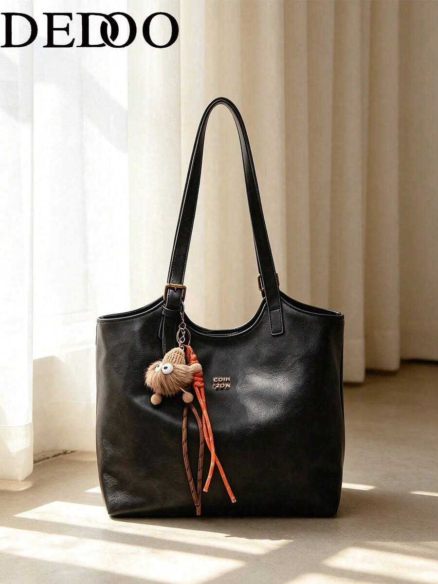 Dedoo Fashion Large Capacity Trapezoid Bag Designer Style Lock Clasp Women's Shoulder Bag Luxury PU Leather Handbag High Quality Underarm Bag