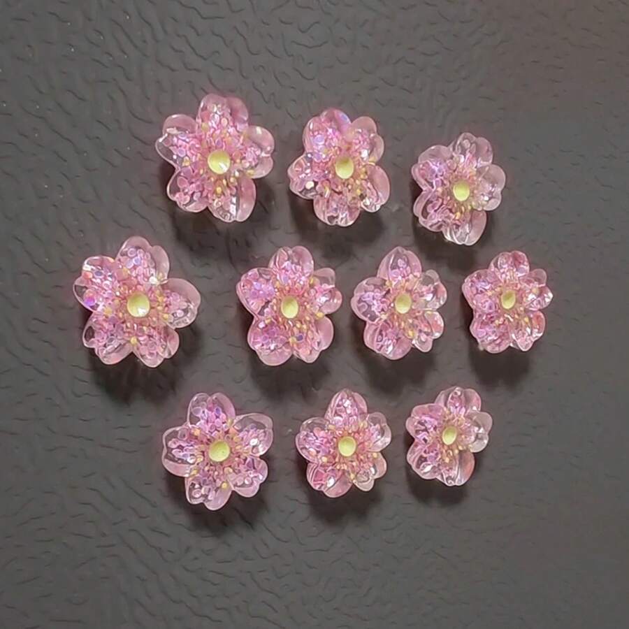 5/10/15pcs Pink Cherry Blossom Fridge Magnets Home Decor Art Accessories Magnetic Whiteboard Message Stickers