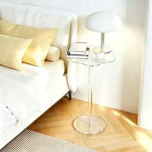 Transparent Acrylic Coffee Table, Round Minimalist Modern Luxury Bedroom Table, Style Transparent Storage Small Table For Living Room - Clear - View 5