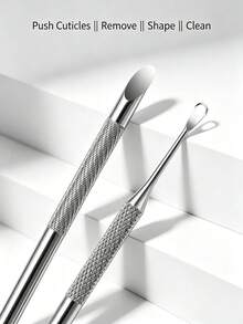 ART LALIC Dụng cụ làm móng bằng thép không gỉ hai đầu góc đẩy biểu bì móng và loại bỏ da chết - Nhiều màu - Xem 4