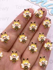 50pcs Resin Colorful Mini Various Bee Art Flat Back Rhinestone Applique DIY Wedding Scrapbook Clothing Crafts Accessories - 7 - View 3