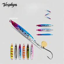 1PC 10‑30g Long‑Distance Casting Metal Jig Lures Rotatable Single Hook Spinner Blade High Gloss Hard Bait Saltwater Freshwater Inshore Offshore Shore Boat Fishing For Bass Mackerel Trout Salmon Predatory Game Fish - Multicolor - View 3