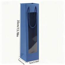 4/6pcs Wine Gift Bags With Handles, Transparent Window Kraft Paper Material, Visible Design, Single Bottle Wine Gift Packaging Bag, 3 Colors Available, Suitable For Weddings, Anniversaries, Banquets And Party Occasions, Gift Wrapping Bag - One Size - View 4