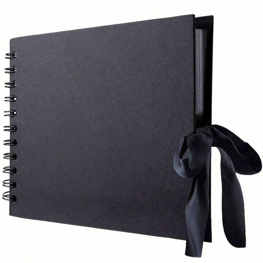 Black Anniversary Photo Album, Travel Journal, Various Check-In Records, Meaningful Notebook, Suitable For Wedding Guest Book And Anniversary Kraft Paper Photo Album, Family Photo Album - Suitable For Handmade Paper, Christmas Gift - Multicolor - View 1
