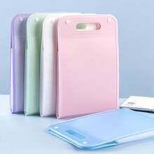 A4 Vertical 13-Pocket Storage Folder - Thickened Semi-Transparent PP Material, Suitable For School/Office - Test Papers And Document Storage, Back To School Essential, Random Sticker Color - A - View 4