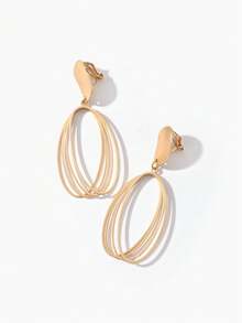 Vandermere 2pcs Lightweight Tear Drop Shaped Dangle Earrings With Gold-Tone Pendant For Daily Commuting - Yellow Gold - View 8