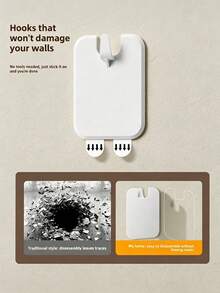 1pc No-Drill Picture Frame Hook, Strong Adhesive Wall-Mounted Poster Holder, Suitable For Wedding Photos, Home Decor And Wall Art - Easy Installation, Damage-Free Removal, Photo Storage Rack, Easy Wall Mounting Without Damaging Walls, Multi-Functional Hook - A - View 6