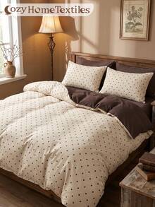 2/3pcs Polka Dot Print Duvet Cover Set, Bedding Set, Comfortable And Breathable, Lightweight, Anti-Pilling, Machine Washable, Room Decor, Bedroom Decor, Dorm Bedding, All Season, Suitable For Twin/Full/Queen/King/California King Bed, Autumn Home Decor, No Filling - Multicolor - View 7