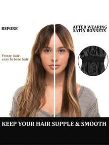 1pc Silk Sleep Cap, Women's Double Layer Satin Lining, Soft Elastic Band, Suitable For Curly Hair Sleep Wear - A - View 5