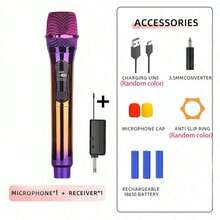 LMBGM W-4XC Wireless Rechargeable Microphone, Suitable For Home, KTV, Outdoor Portable Singing Performance, Handheld Microphone System - View 12
