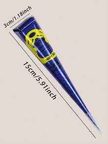 1pc Royal Blue Henna Tattoo Cream Semi-Permanent Tattoo Ink For Arm, Shoulder, Neck, Collarbone, Body, Long-Lasting Color Retention, Plant-Based Tattoo Ink - Royal Blue - View 5