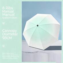 1pc Manual Folding Inverted Umbrella, Unisex, Rain Protection, Sun Shade, UV Protection - Gradient Umbrella - View 8