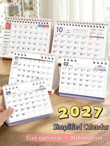2027 Minimalist Desktop Standing Calendar, 2 Sizes Available, Office Desk Decor Mini Monthly Calendar, Creative Study Planner Self-Discipline Check-In Notebook Memo - Single Piece - View 7