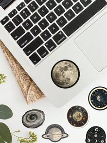 50Pcs Vintage Space Astronomy Stickers, Retro Cosmic Planet Moon Galaxy Decals, Aesthetic Celestial Stickers For Journal Water Bottle Laptop Scrapbooking - A - View 2
