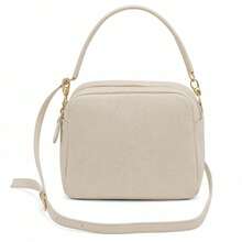 Bolsa Feminina em Couro Matelassê - Off white - Visão 2