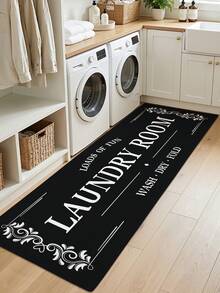DAJIANG 1pc Modern Laundry Room Mat, Soft Striped Rug, Entryway Carpet, Kitchen Mat, Machine Washable, Anti-Dust Letter Carpet, Home Decor, Holiday Room Decoration - Multicolor - View 9