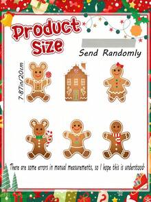 12pcs-Christmas Tree Decorative Branches, Large Gingerbread Man Christmas Tree Branches, Christmas Gingerbread Man Tree Top Decoration, Suitable For Christmas Tree, Winter Holiday, Home Party And Vase Decoration - Multicolor - View 3