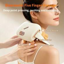 SEAGO Masajeador Biónico de 5 Dedos para Hombros & Cuello, Compresa Caliente de 45°C, Masajeador de Relajación de Hombros & Cuello con Amasado Dirigido y Portátil, Amasado de Mano Similar al Humano & Compresa Caliente, Carga Tipo-C, Temporizador Automático de 10min, Amasado & Calentamiento - Ver 8