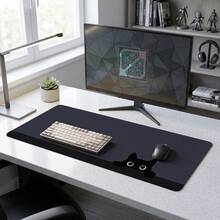 Cute Black Cat Print Large Extended Gaming Mouse Pad, Non-Slip Rubber Base, Smooth Gliding Surface, Multi-Functional Desk Mat For Computer Office Home Study, Sweet Abstract Desktop Decor - A - View 8