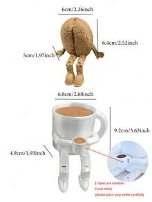Patung Mini Bergerak Berbentuk Cangkir Kopi dan Biji Kopi yang Lucu - Dekorasi Meja dari Bahan PLA Cetak 3D, Desain Modern, Sempurna untuk Dekorasi Pojok Kopi, Hadiah Menarik untuk Pecinta Kopi, Dekorasi Kantor Rumah, Dekorasi Rak Buku yang Lucu, Koleksi Mainan Bergerak - Beraneka warna - View 8