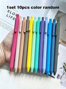Retractable Gel Ink Pen Set, Smooth Writing, Soft Colors, Office Supplies, Diary, Learning Stationery, Gift, Aesthetic Design - A - View 9