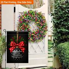 1pc 2D Flat Printed Garden Flag, Christmas Decoration Durable, Single-Sided Printed Yard Flag, Garden And Home Holiday Decor, 11.8X17.7 Inches, Flag Pole Not Included - A - View 5