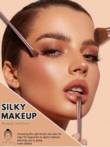 17/22/39Pcs Total All‑In‑One Makeup Tool Set, 22Pcs Soft Synthetic Makeup Brushes, With Powder Puffs, Makeup Sponges, Bow Decor Hair Band, Wrist Bands, Brush Cleaning Bowl, Complete Cosmetic Kit For Foundation Blush Eyeshadow Concealer - Burgundy - View 5