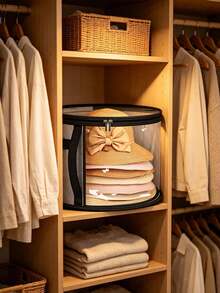 This Dustproof, Transparent, Large Capacity Hat Storage Bucket Is Suitable For All Types Of Hats, Making It An Ideal Storage Solution For Wardrobes And Desktops. - Multicolor - View 2